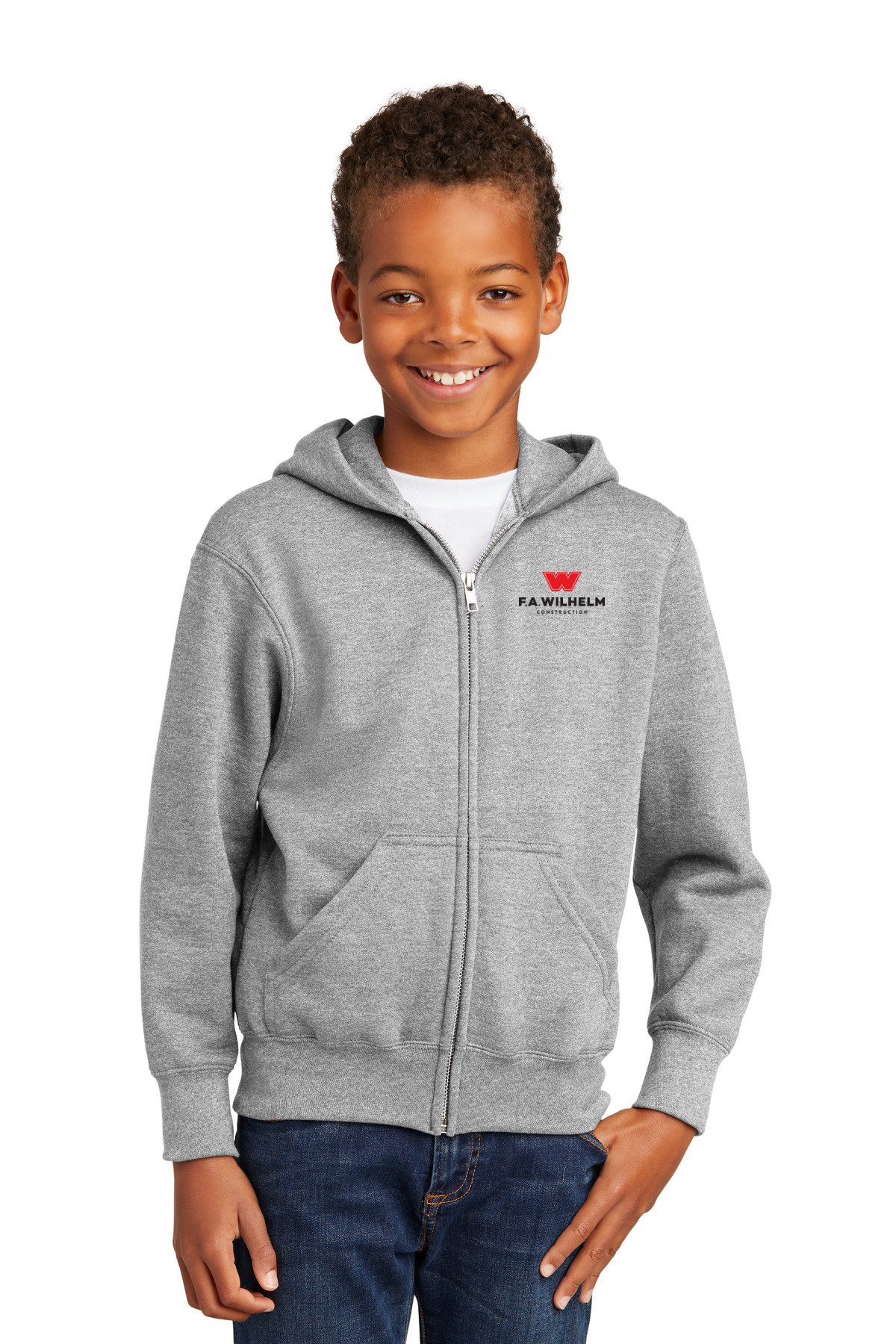 Port & Company Youth Core Fleece Full-Zip Hooded Sweatshirt